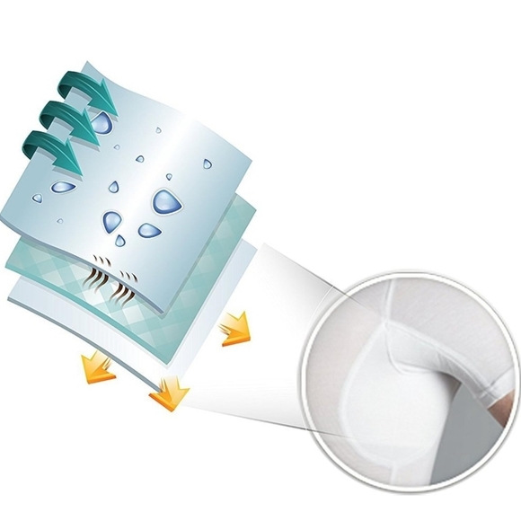 Sweatproof Undershirt for Men, V-Neck, White, Sweat Pads size small - Picture 6 of 8